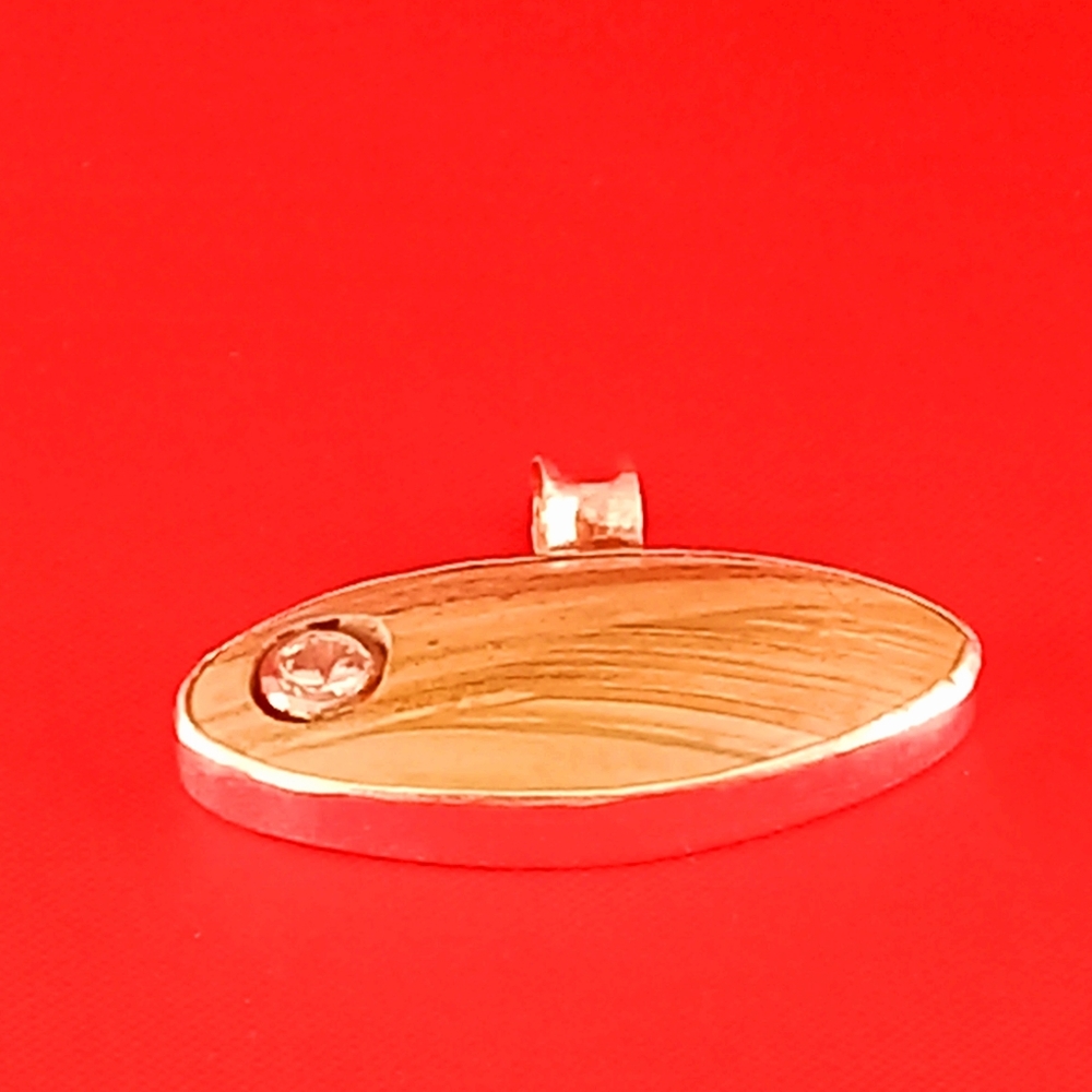 Picture Jasper and CZ pendant in 925 mounting